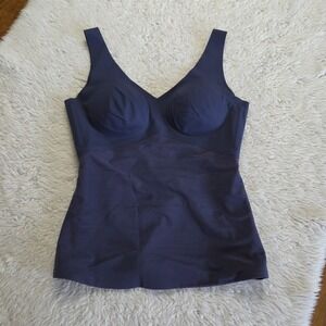 Honeylove LiftWear Camisole Size Tank Built-in Bra Shapewear Women's Medium Navy